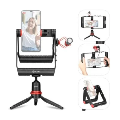 BOYA Vlog Kit (Mic, Table Tripod, Smartphone Hand Grip Are Included)